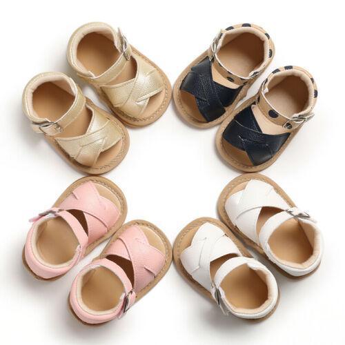 Sandales d'été élégantes pour bébé garçon fille, premiers pas, nouveau-né, cuir, semelle souple, chaussures de berceau confortables