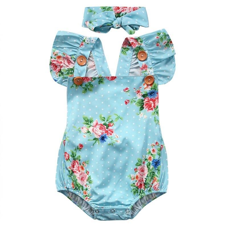 Ensemble de 2 pièces, barboteuse en coton sans manches pour nouveau-né avec bandeau pour fille/garçon, motif décontracté avec nœud