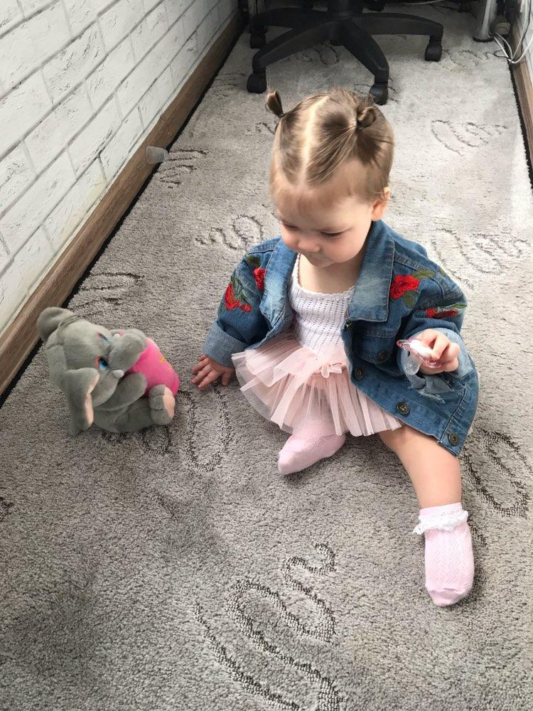 Manteau en Jean Moderne de Luxe pour Petites Filles Blouson Brodé Effiloché avec Roses