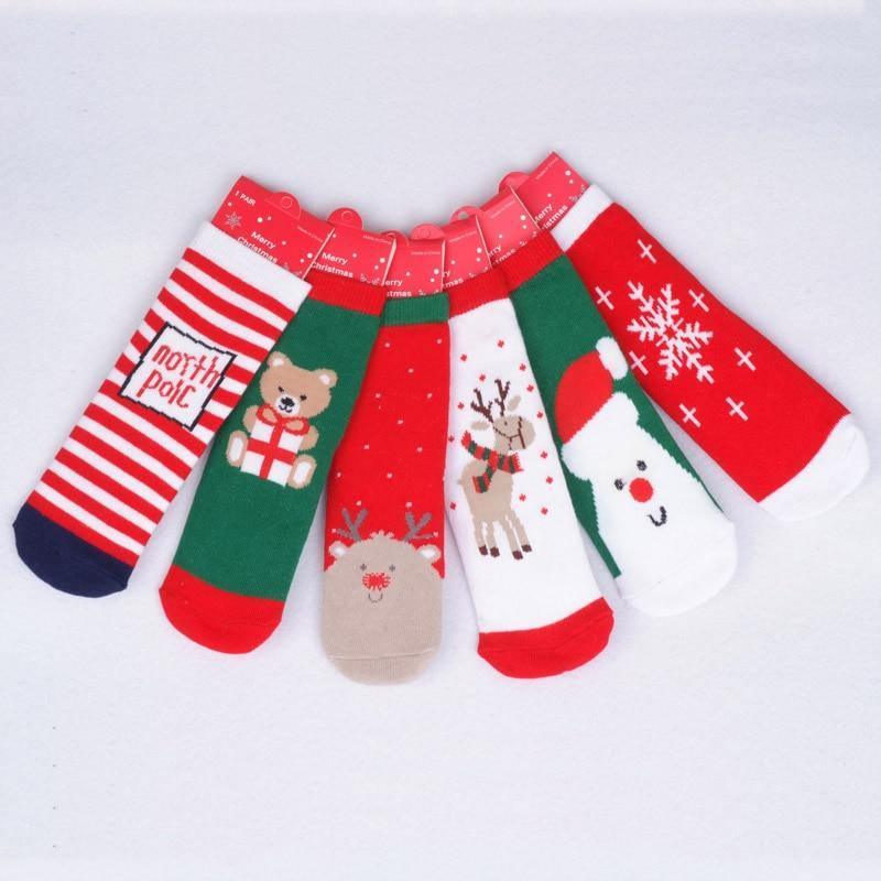 Chaussettes de Noël en Coton Moderne pour Bébé, Motif de Dessin Animé, Chaussettes Décontractées pour Bébés Filles et Enfants