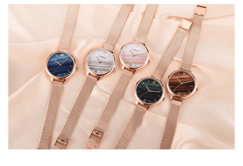 Ensemble de luxe Montre Femme Or Rose Perceuse à Eau Bracelet Montre Bijoux Dames Femme Heure Décontractée Montres à Quartz Pour Femmes et Filles