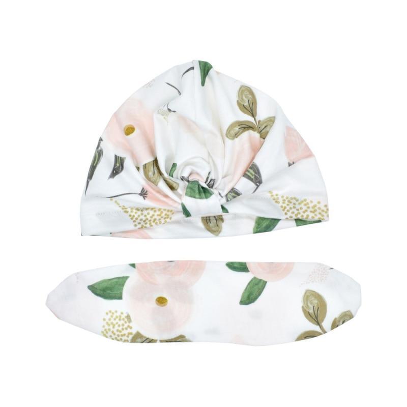 Bonnet Turban Mignon pour Bébés, Nourrissons et Tout-petits – Casquette Élégante en Coton Imprimé Fleurs au Design Moderne et Raffiné