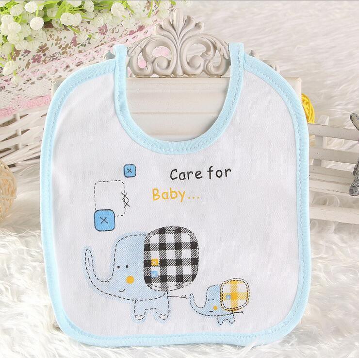 Bavoir bandana double couche imperméable en coton doux pour nouveau-né, motif éléphant, pour l'alimentation des bébés et des enfants