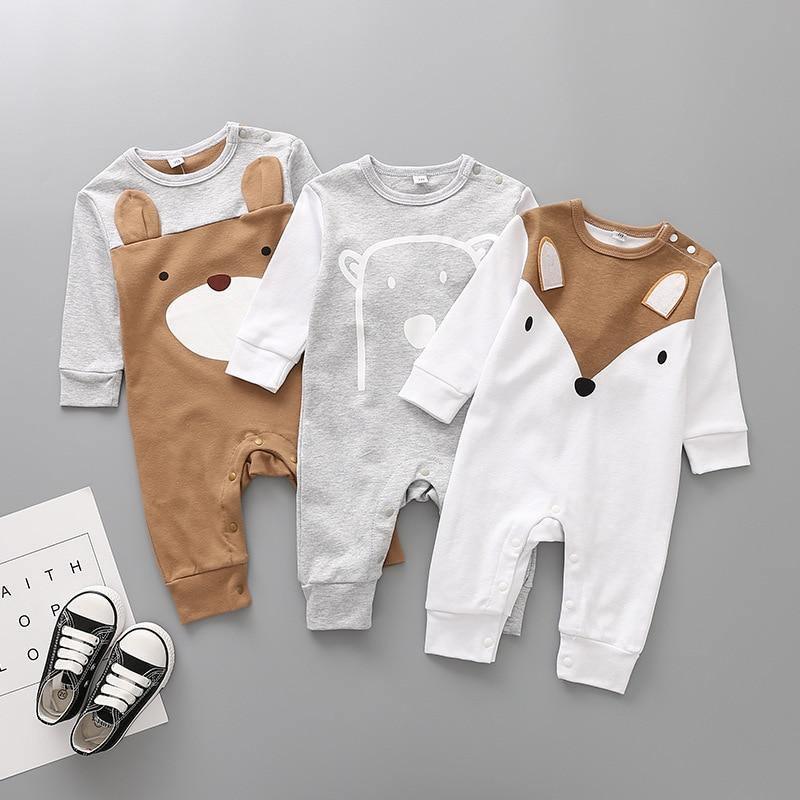 Mode Tendance Stevvex Animaux Mignons Barboteuse Printemps Vêtements Bébé Naissance Enfants Manches Longues Sous-Vêtements Coton Vêtements Garçons Barboteuse Pour Enfants
