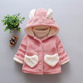 Manteaux d'hiver pour bébés filles, vêtements d'extérieur épais en velours pour nouveau-nés, sweats à capuche pour tout-petits avec motif cœur pour filles et bébés
