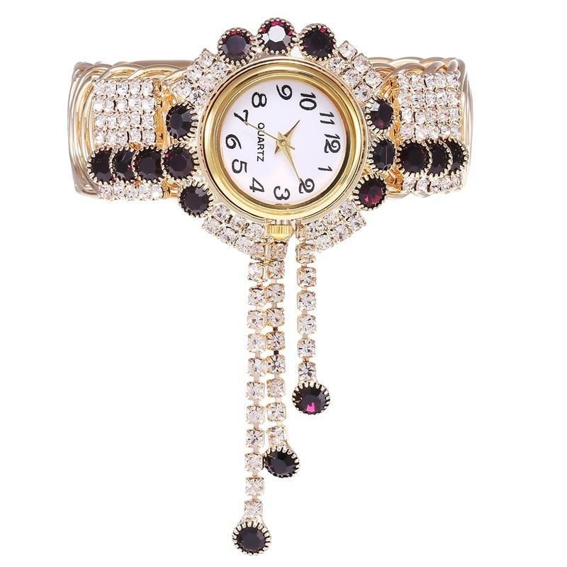 Nouvelle montre bracelet de luxe avec strass pour femmes et jeunes filles