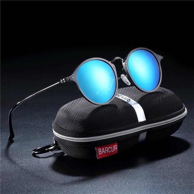 Lunettes de soleil vintage en aluminium de haute qualité pour hommes et femmes, rondes, style rétro, avec protection UV400