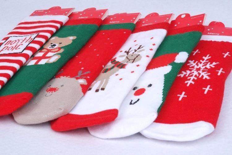 Chaussettes de Noël en Coton Moderne pour Bébé, Motif de Dessin Animé, Chaussettes Décontractées pour Bébés Filles et Enfants