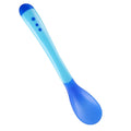 1 cuillère-doseuse pour bébé, couverts plats, nouvelle sécurité, vaisselle d'apprentissage pour bébé, cuillère d'alimentation pour bébé à détection de température, silicone souple pour garçons et et filles