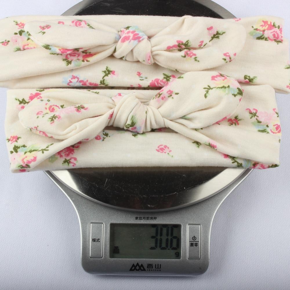 Bandeaux assortis mère-bébé turban faits main modernes Maman Fille Oreilles de lapin Imprimé floral Nœud
