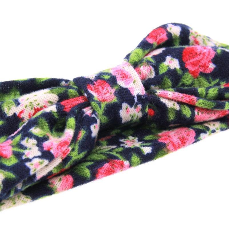 Bandeaux de luxe modernes Turban Bandeau Cheveux Accessoires Oreilles Imprimé Fleurs Couvre-chef Nœud Papillon Neuf Pour Enfants