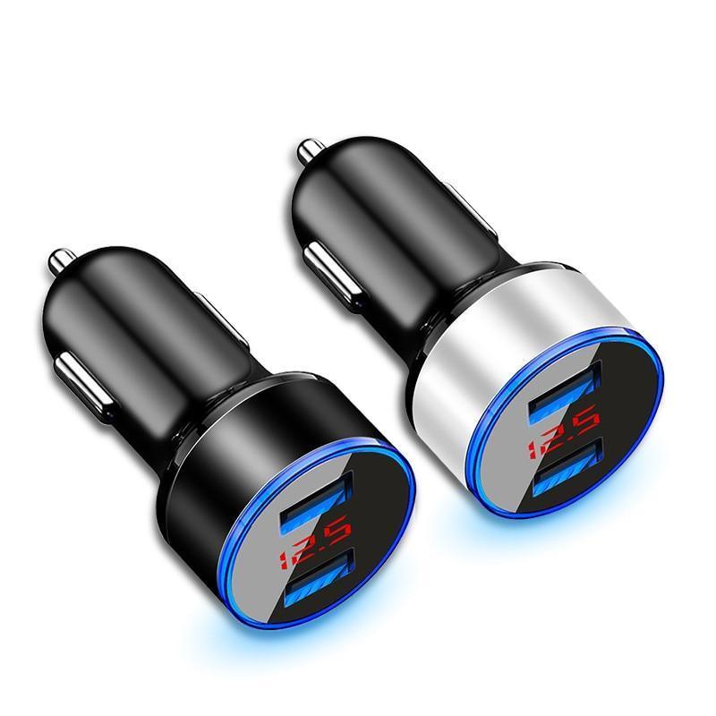 Chargeur de voiture USB double 3.1A avec écran LED Chargeur de téléphone portable universel Gadgets utiles pour les conducteurs