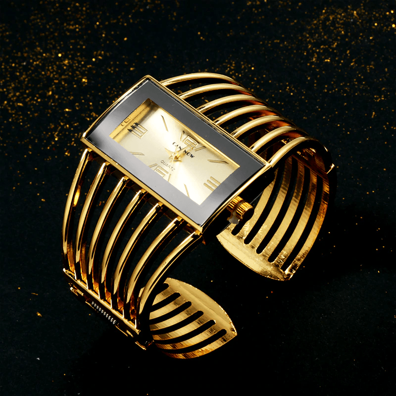 Montre élégante pour femme, de luxe, à la mode, bracelet jonc en or rose, montre habillée pour femme, horloge féminine, montre-bracelet Saati pour femmes et filles