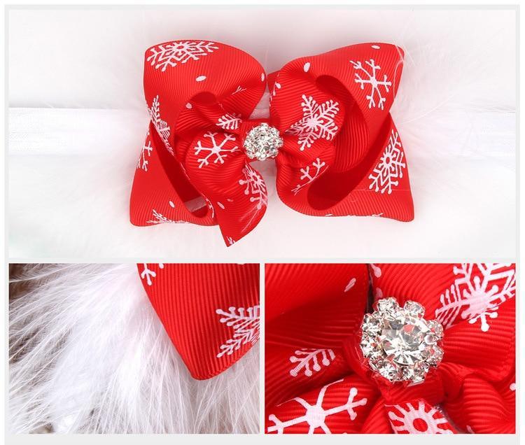 Bandeau de Noël bébé fille, accessoires pour cheveux, ruban en tissu, nœud pour filles