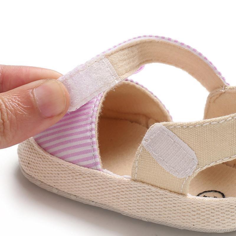 Bébé fille nouveau-né Rayé Noeud Sandales Chaussures souples Bébés Anti-dérapant Baskets Nouvelle Mode Sabots 0-18M