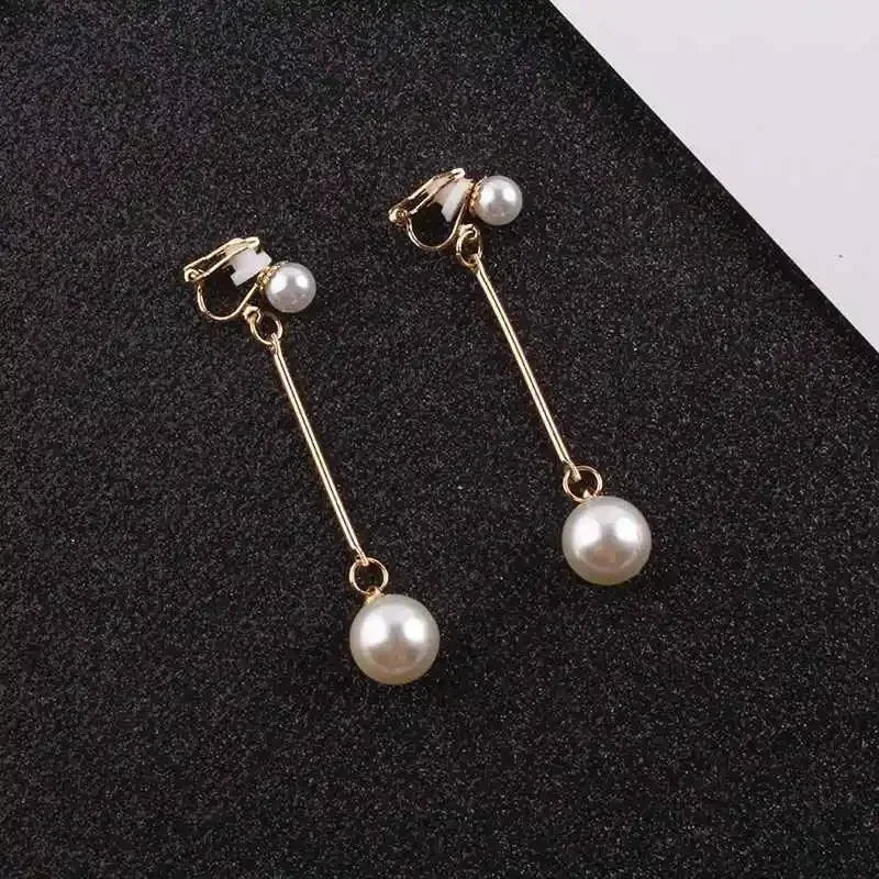 JIOFREE Fête de mariage à la mode Cadeau Élégantes boucles d'oreilles clips en fausses perles sans piercing sans trou d'oreille Bijoux clips