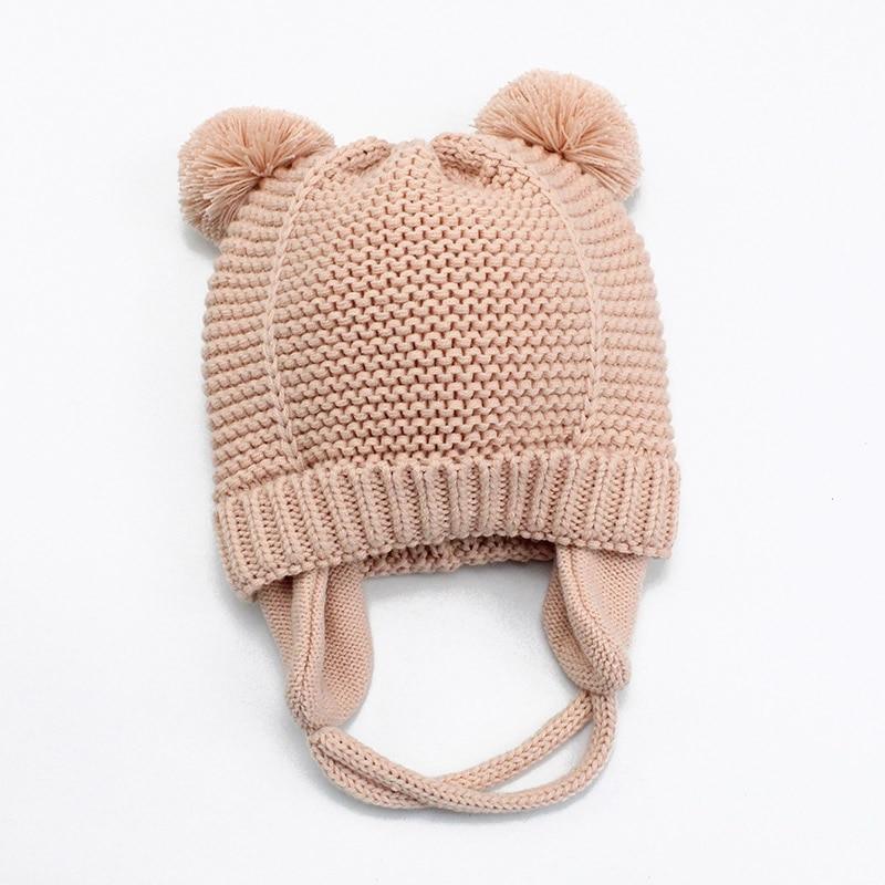 Bonnet Bébé Tricoté Pompon Élégant et Moderne, Épais, Chaud, Cache-Oreilles d'Hiver pour Enfants Garçons et Filles