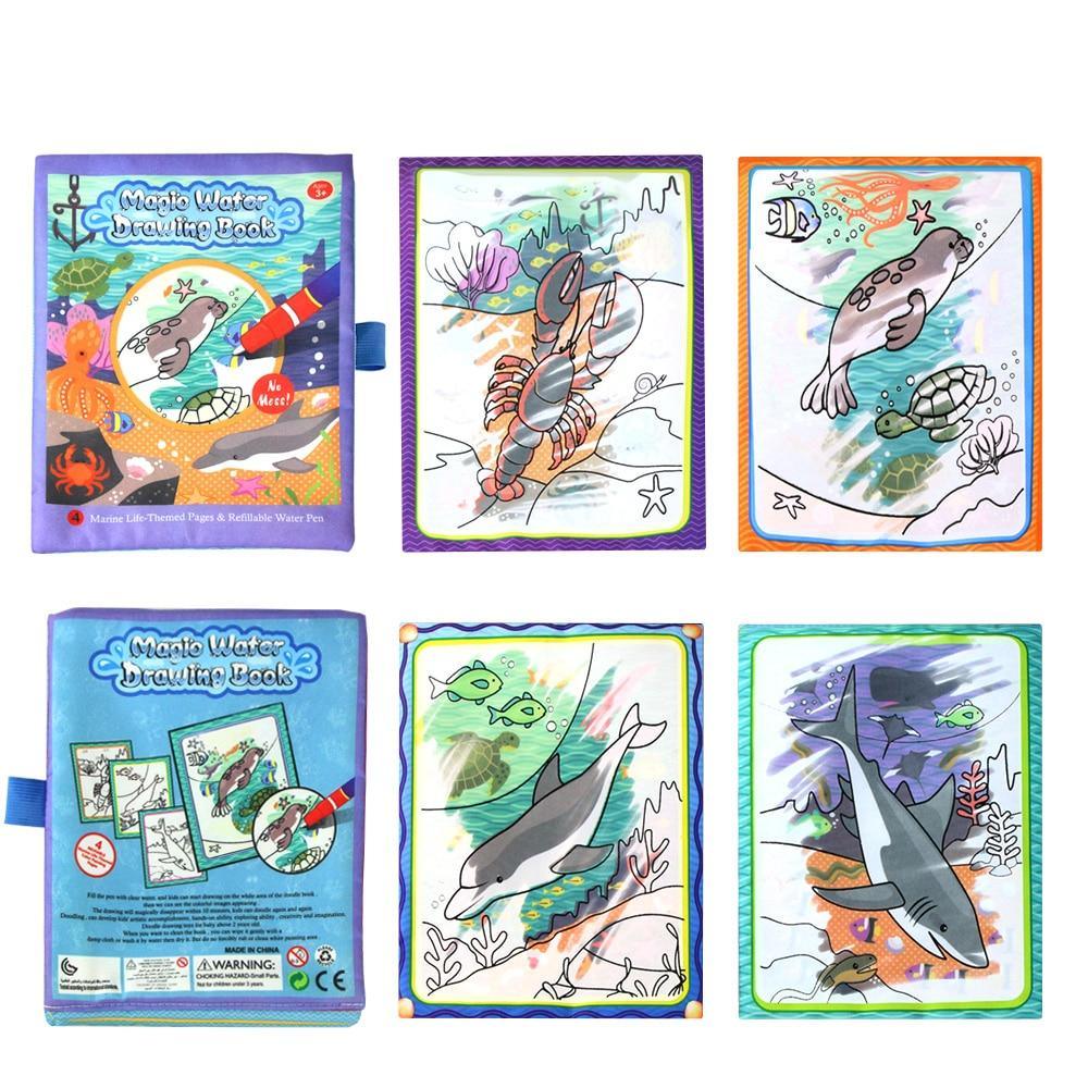 Coolplay Livre de coloriage magique à l'eau, tableau de peinture, livre de gribouillage, jouets de dessin, jouets éducatifs