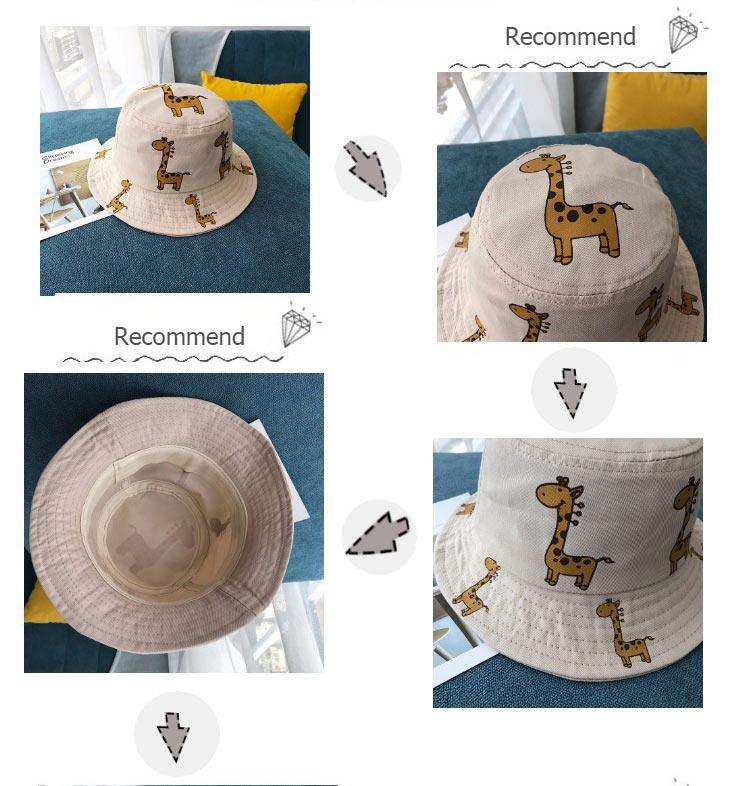Chapeaux bob pour enfants modernes, chapeau de soleil girafe de dessin animé pour filles et garçons, chapeau de plage d'extérieur, casquette de camping et de pêche pour filles et garçons