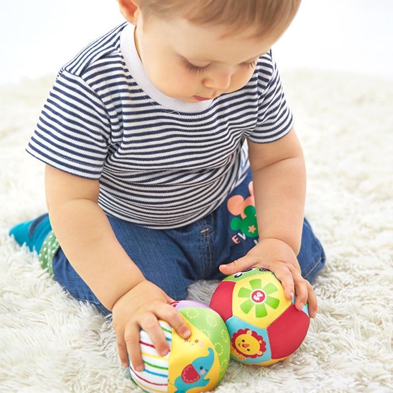 Jouets éducatifs pour bébé – Balle animale douce en peluche avec son, hochet de bébé, balle de développement corporel pour enfants