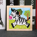 10pcs Jouets en bois pour enfants, Puzzle Animal de dessin animé, Jeux d'apprentissage précoce, Intelligence, Éducation