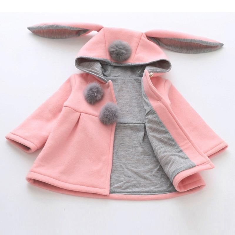 Manteau de luxe de haute qualité pour bébés filles, manteau de princesse pour l'hiver et le printemps, veste à capuche avec oreilles de lapin, vêtement d'extérieur décontracté pour bébés filles