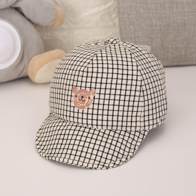 Chapeau de soleil de luxe d'été pour nouveau-né, béret en coton, chapeau de dessin animé à rayures d'ours, casquette de baseball Snapback, chapeaux pour bébés filles et garçons