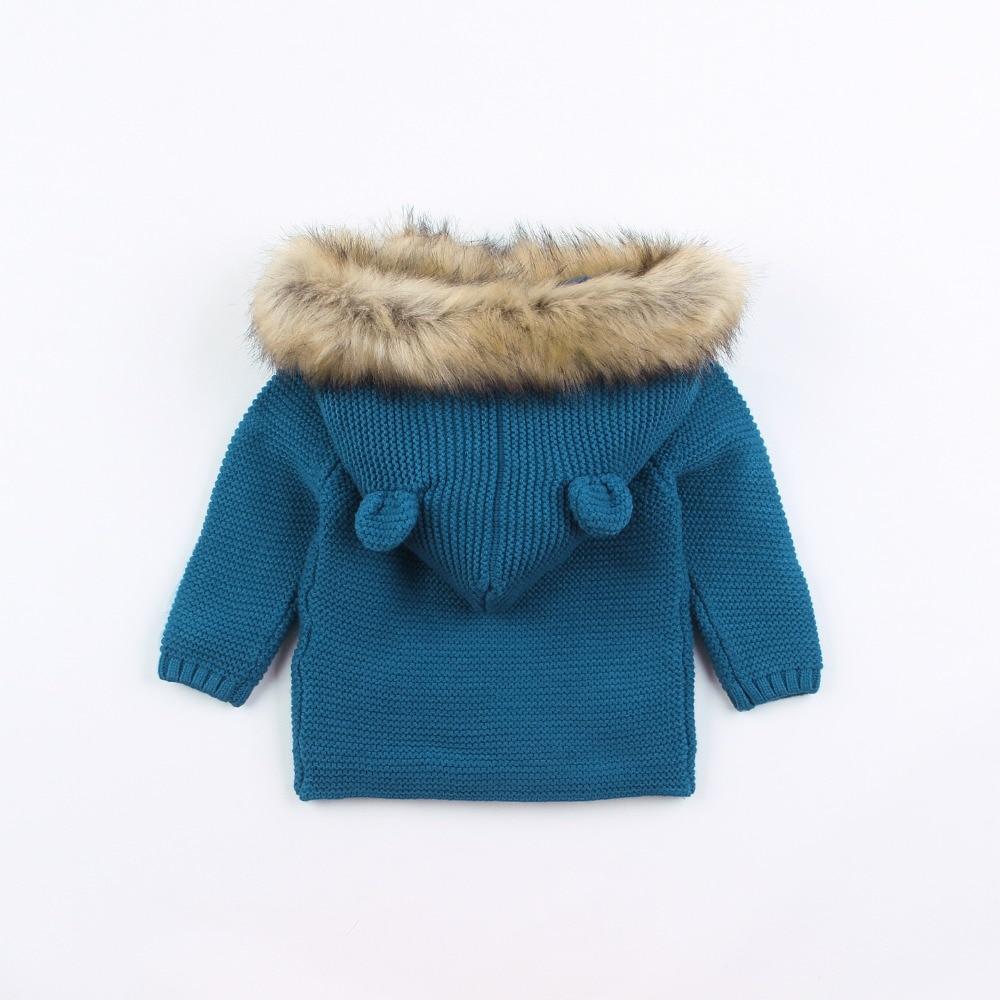 Gilet Moderne Tricoté Chaud d'Hiver à Manches Longues et Capuche pour Nouveau-né, Combinaison Veste et Manteau