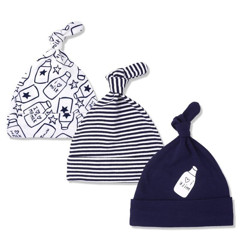 Bonnets et casquettes imprimés pour bébés, accessoires pour nouveau-nés, lot de 3 pièces au design moderne et élégant pour bébés et enfants.