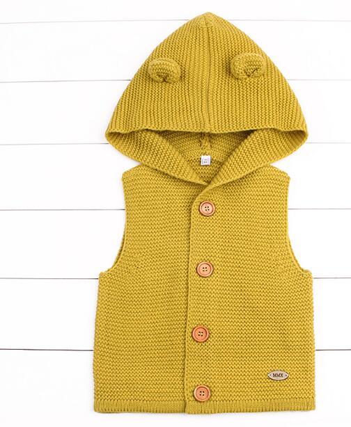 Gilet Moderne Tricoté Chaud d'Hiver à Manches Longues et Capuche pour Nouveau-né, Combinaison Veste et Manteau