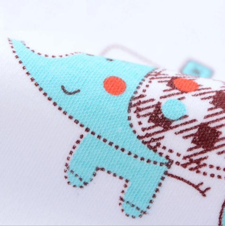 Bavoir bandana double couche imperméable en coton doux pour nouveau-né, motif éléphant, pour l'alimentation des bébés et des enfants