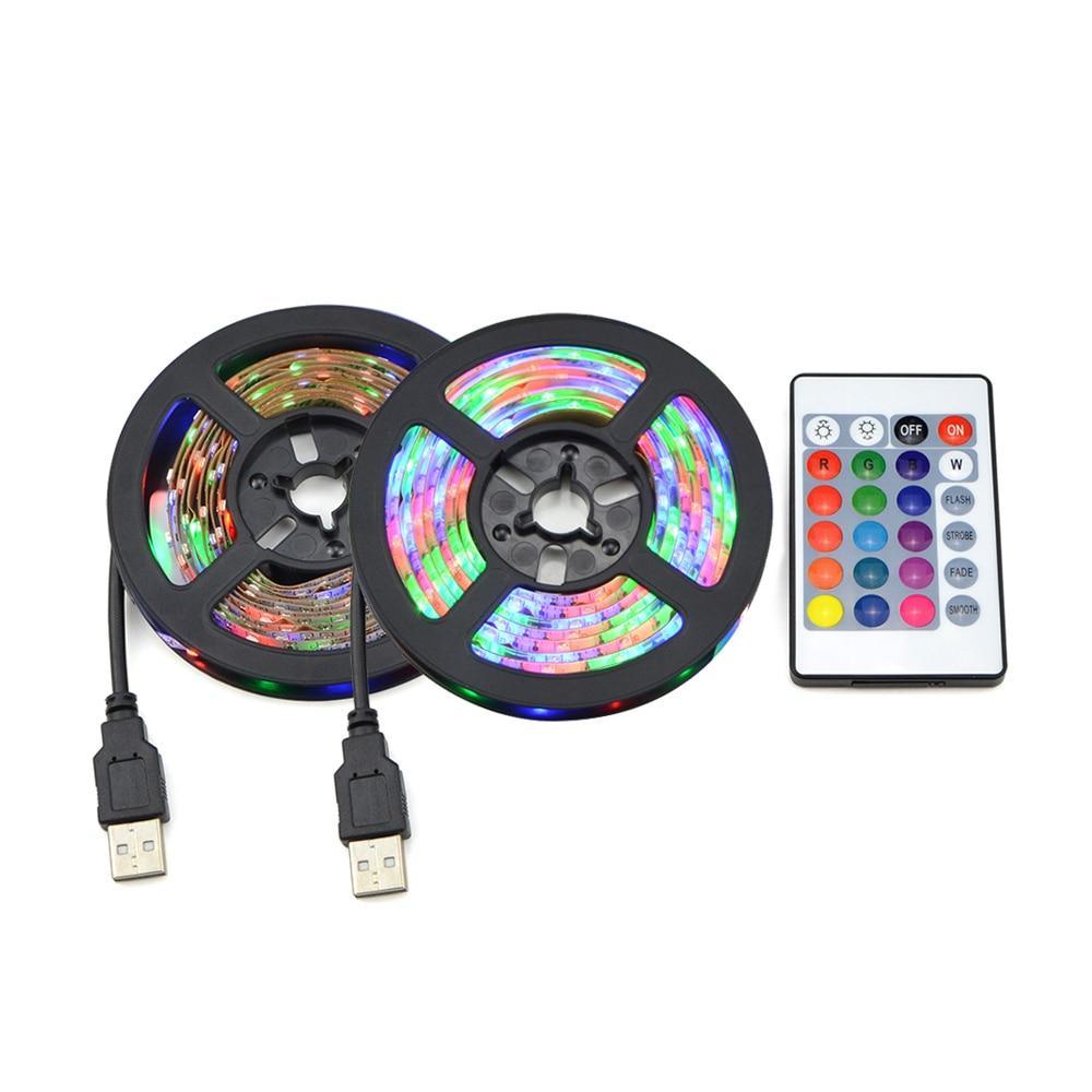 Lampe LED USB STEVVEX avec ruban RVB flexible Rétroéclairage TV Lampe de lecture RVB Ampoule d'ambiance TV Ruban de décoration de bureau Guirlandes 1M 2M 3M 4M 5M