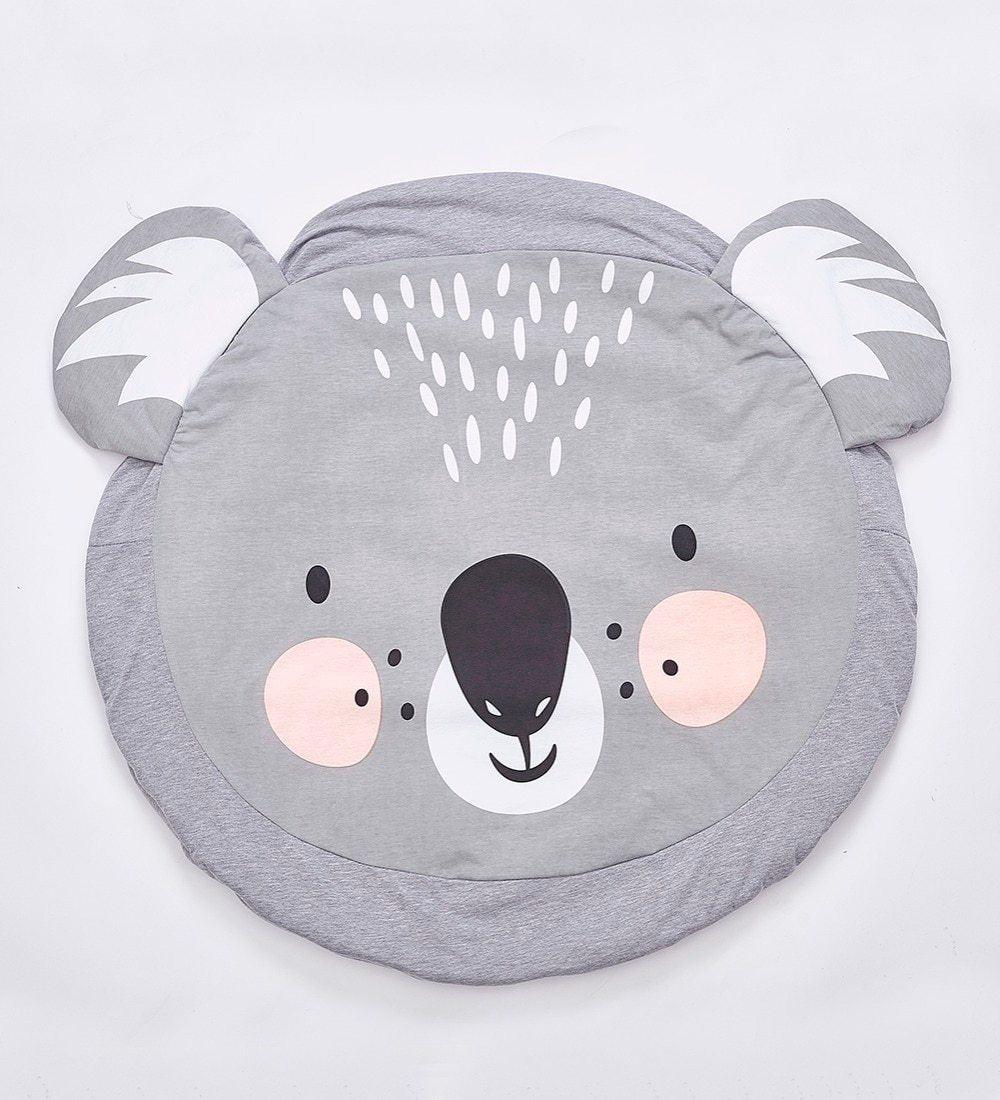 Tapis de jeu en forme d'animal de dessin animé pour bébés, tapis pour nouveau-nés, rampant en coton, tapis de sol rond pour chambre d'enfant, décoration de crèche