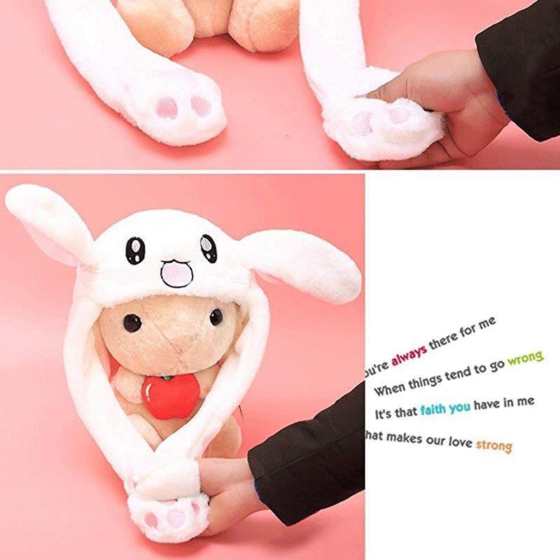 Moderne Élégant Hiver Intéressant Filles Animaux Chapeaux Oreilles Mobiles Sautants Enfants et Adultes Femmes Chaud Lapin Bonnets d'Hiver au Design Moderne