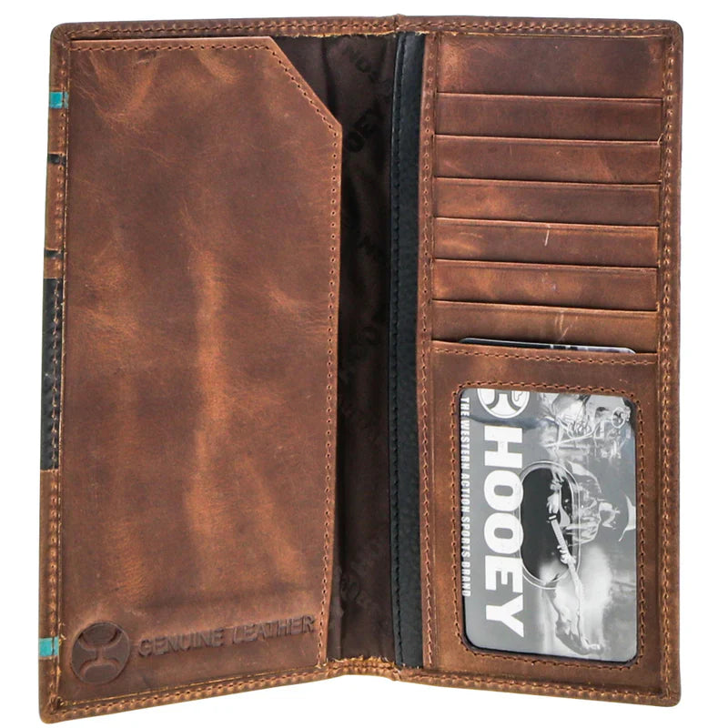 Portefeuille de rodéo HOOey "2.0" Logo mains levées (Marron/Noir/Turquoise) - Homme