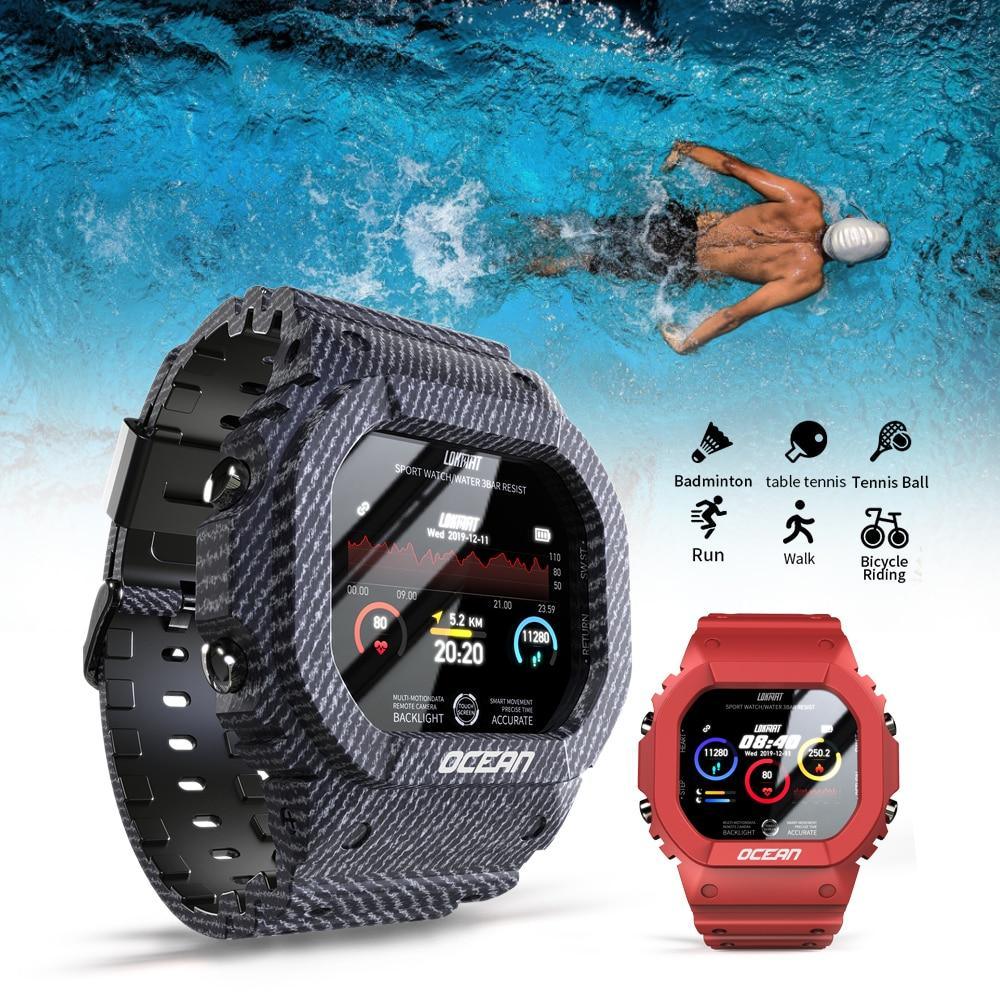 Montre connectée militaire Ocean Army pour hommes et femmes, pour le fitness et le sport, avec suivi de la pression artérielle, notifications de messages, moniteur de fréquence cardiaque et horloge, pour Android