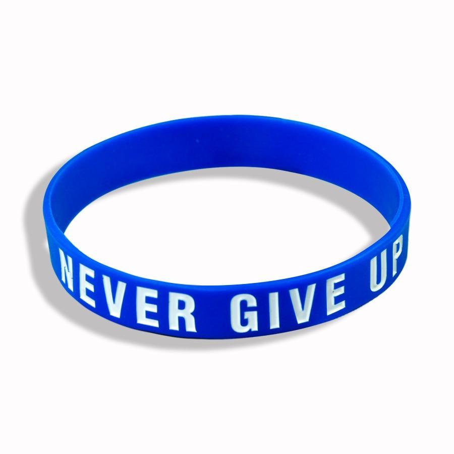 Nouvelle Tendance Motivation "La Route des Rêves" "N'abandonnez Jamais" Bracelet en Silicone Souple et Inspirant Bande Élastique Bracelet pour Femmes et Hommes au Design Unisexe
