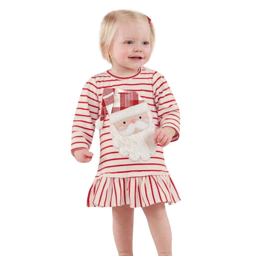 Bébé Filles Manches Longues Rayé Noël Tenues Robe Pour Filles Vêtements Design Unique Excellent Look