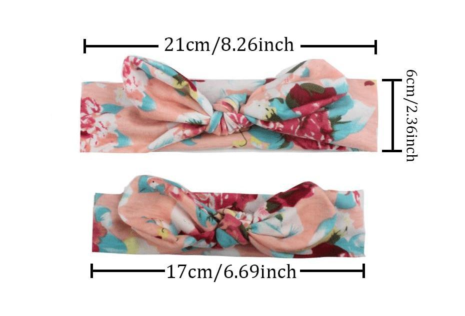 Bandeau Cheveux pour Mère et Bébé avec Nœud Floral Élastique Accessoires Cheveux Turban Mère-Enfant Nœud Pour Mère et Fille