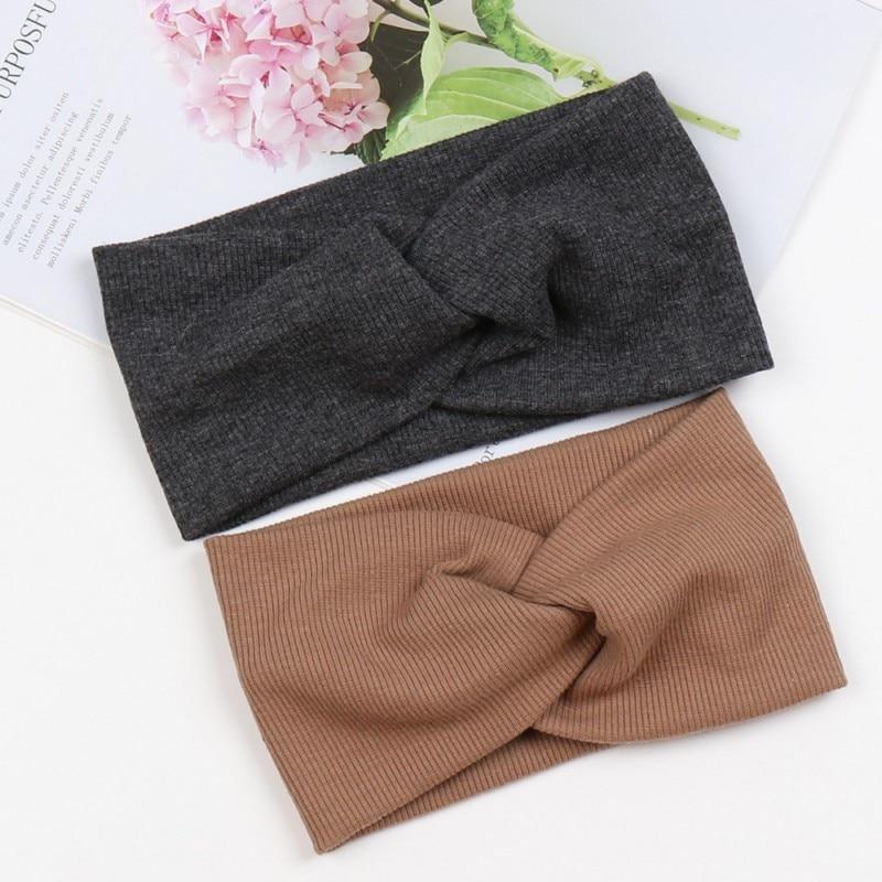 Bandeau Torsadé Élastique en Tricot pour Bébé Fille Femme Enfant Turban