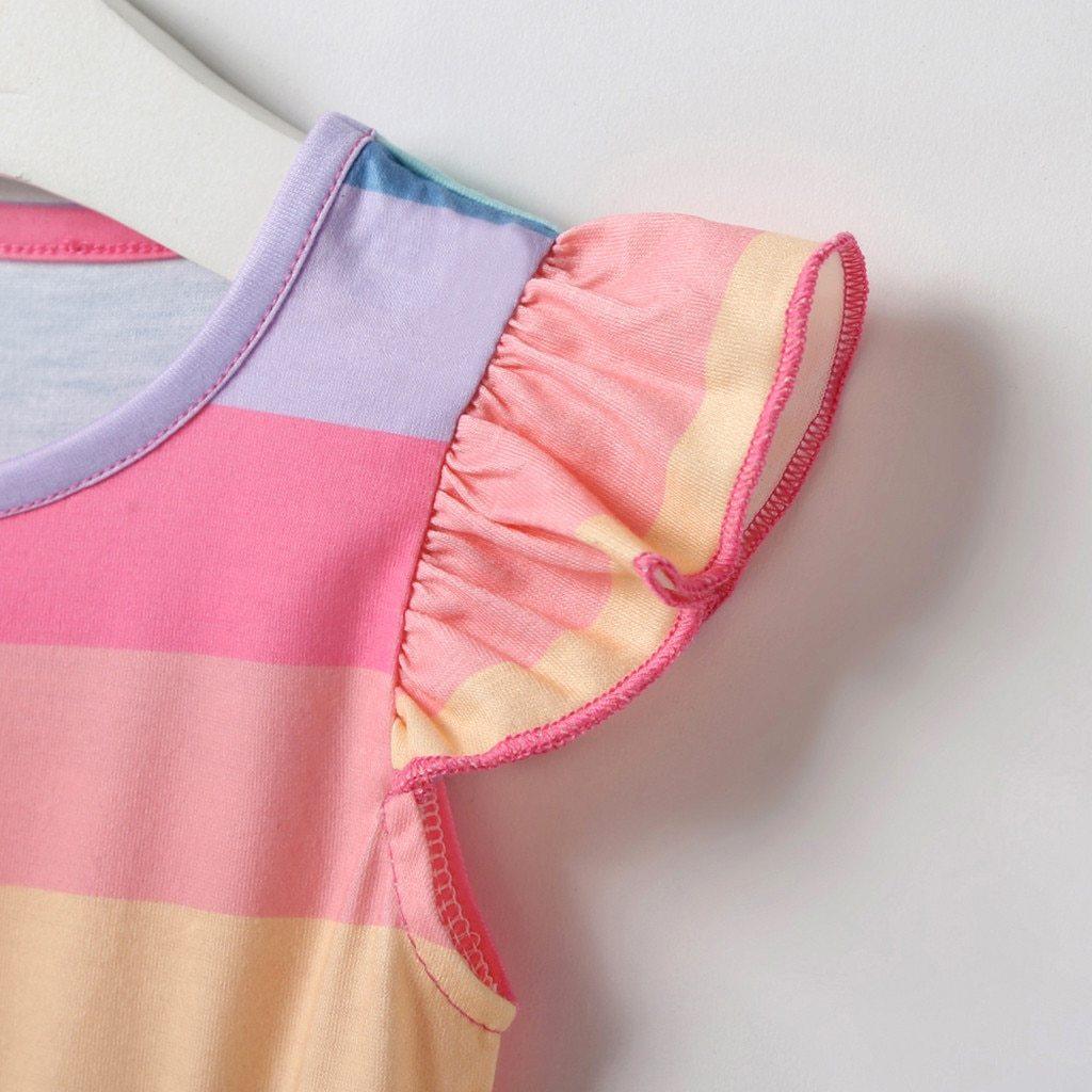 Robes de princesse pour enfants, robes de bébé arc-en-ciel en coton, robes de soirée pour filles, pour toutes les occasions
