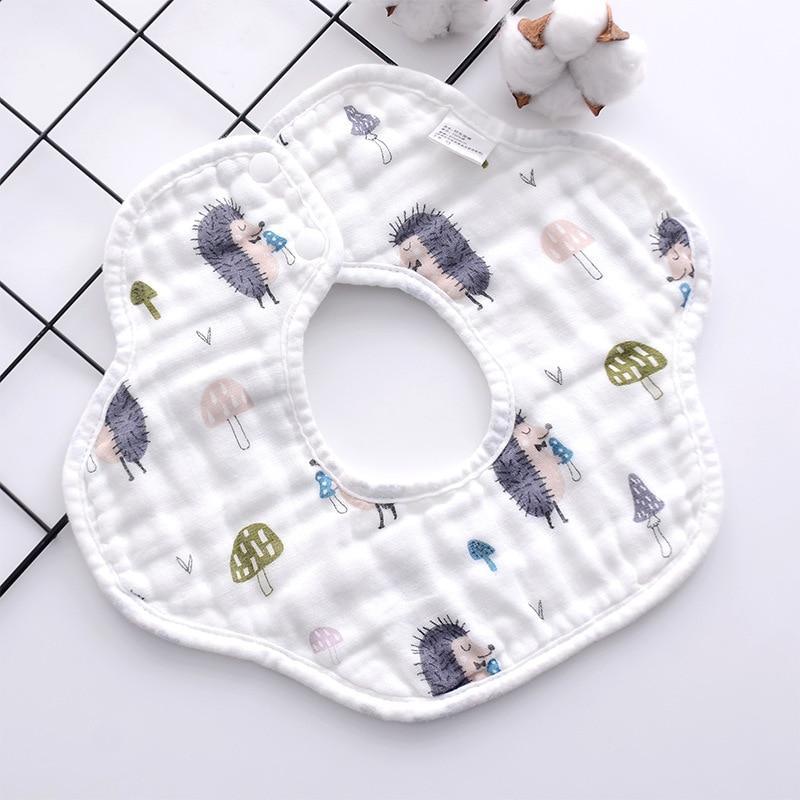 Bavoir unisexe 360° en gaze 8 épaisseurs pour bébé et enfant, serviette anti-bave pour nouveau-né et nourrisson