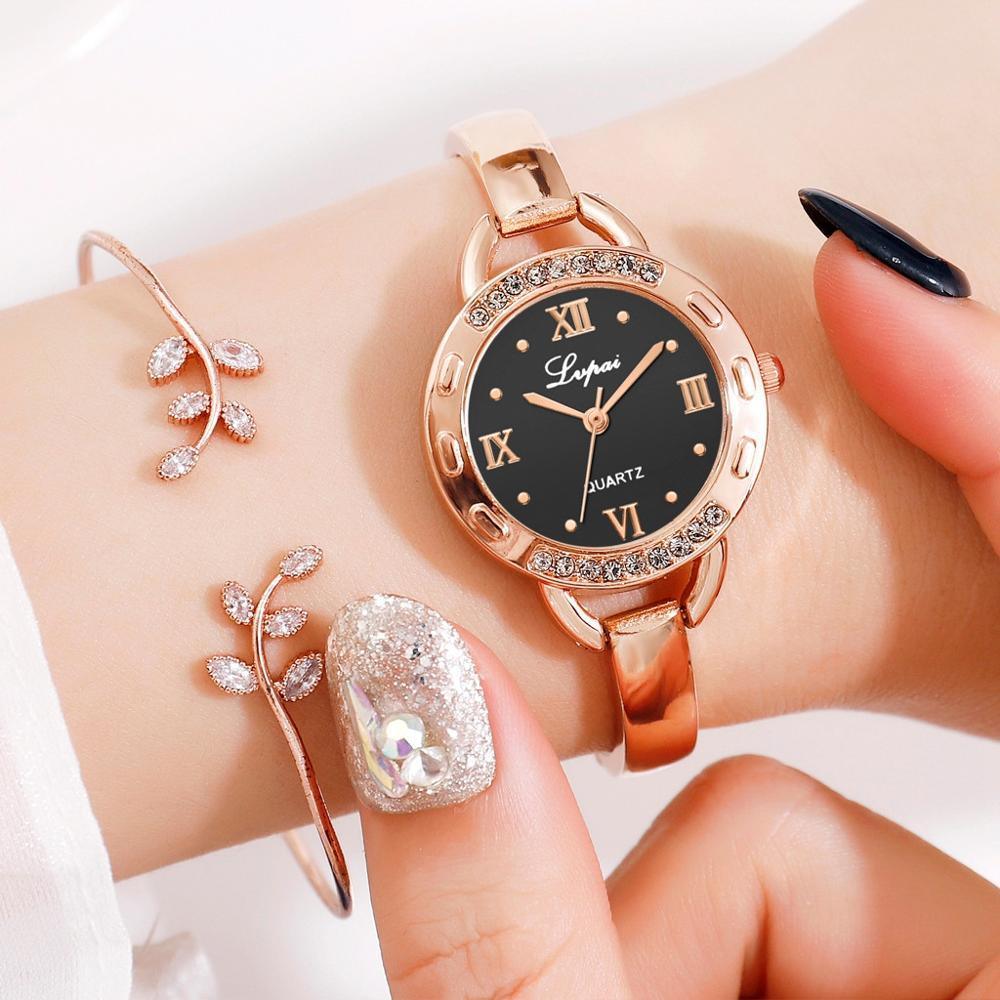 Montre Bracelet Femme à Cadran Simple et Exquis avec Bracelet en Métal, Montre Élégante pour Femmes et Filles