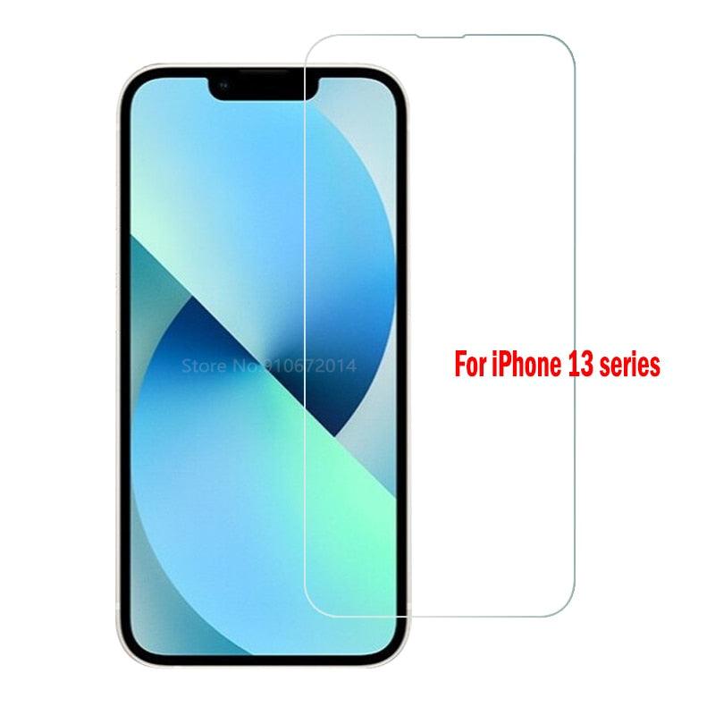 3 pièces pour iPhone 12 13 Mini 14 Pro Max Film de protection d'écran en verre pour iPhone XR XS SE 2022 6 7 8 Plus 13 Pro Max Verre non entièrement incurvé anti-explosion film de protection d'écran en verre trempé pour iPhone