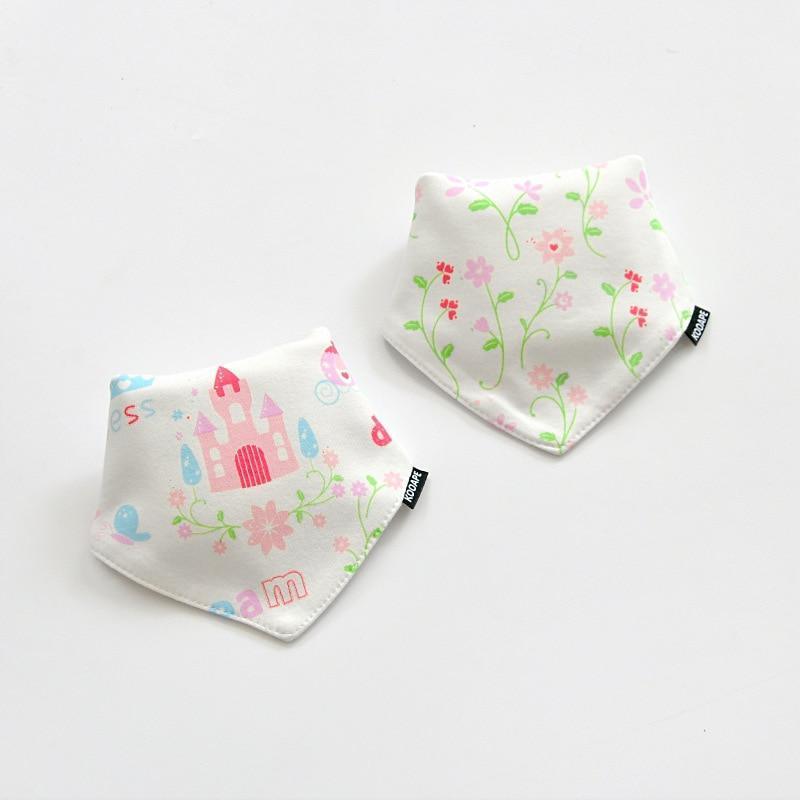 Lot de 2 bavoirs bandana double épaisseur en coton pour bébés, garçons et filles, bavoirs triangulaires, serviette pour nourrissons