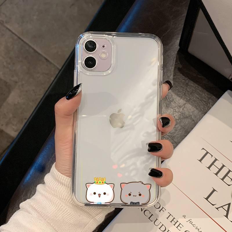 Coque de téléphone Chat pour iPhone 11 12 13 Mini Pro Xs Max 8 7 6 6s Plus X 5s Se 2020 Xr Coque en polycarbonate Imprimée Design coloré Coque de téléphone en silicone