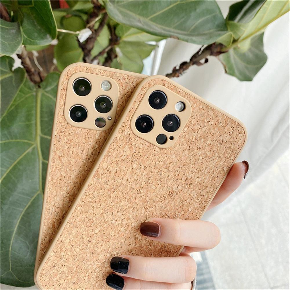 Coque de téléphone en sciure de bois compressée pour iPhone 14 13 Pro Max 12 11 X XR XS 6 7 8 Plus, solide, antichoc, respirante, ultra-mince, couvercle intégral, anti-poussière, anti-empreintes digitales, résistante aux rayures