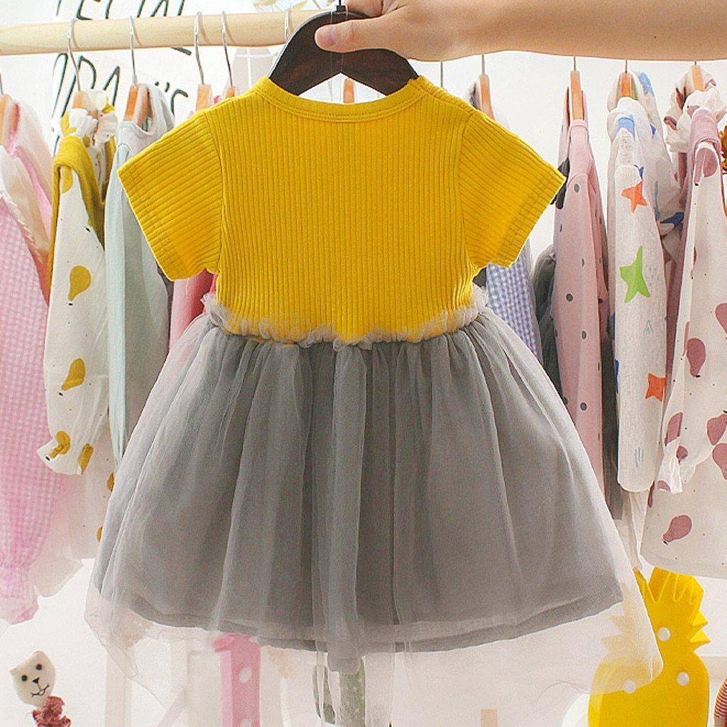 Robes de princesse décontractées en tulle patchwork pour bébés filles, nouvelle mode printemps