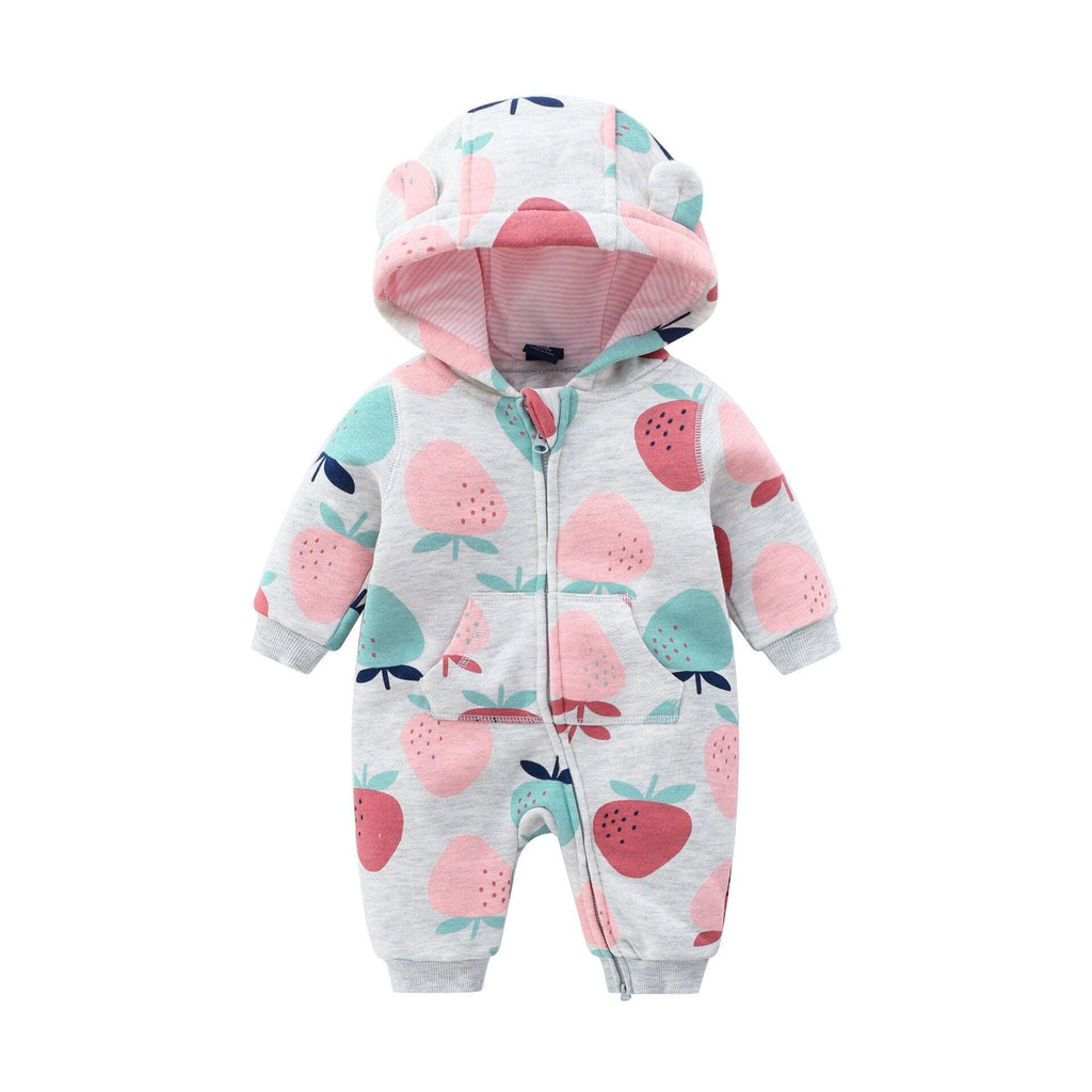 Grenouillères à manches longues et à capuche zippée pour bébé, combinaisons et barboteuses pour garçons et filles pour la saison automne-hiver