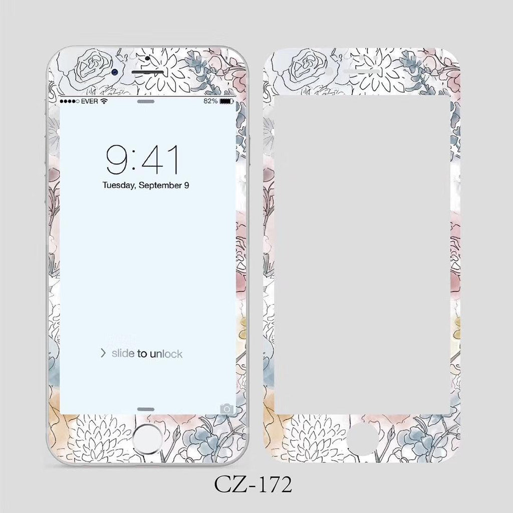 Verre trempé incurvé 3D pour iPhone 6 6s 7 8 Plus, motif fleurs tendance, protecteur d'écran, film de protection, protecteur d'écran en verre trempé conçu pour iPhone